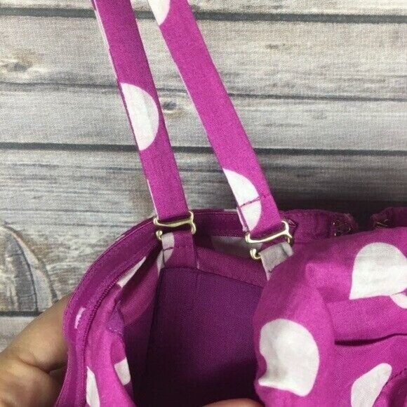 Anthropologie Leifsdottir Cotton Strapless Dress Pink & White Polka Dot Size 4 ? - Picture 4 of 7